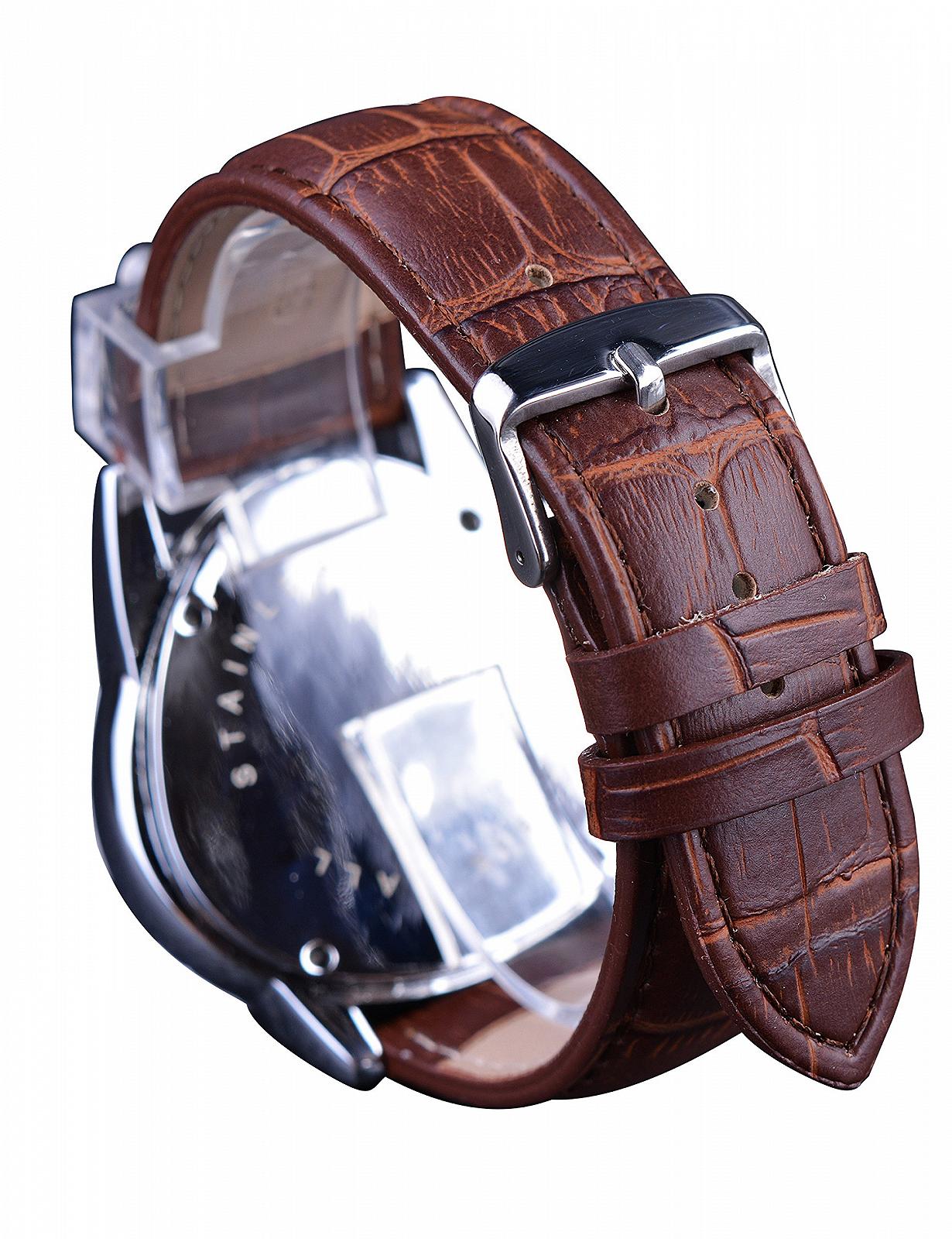 Механические часы FORSINING Fashion Triangle Racing Dial Automatic, золотистый, коричневый кожаный ремешок, фото №5 Механические часы FORSINING Fashion Triangle Racing Dial Automatic, золотистый, коричневый кожаный ремешок, фото №5