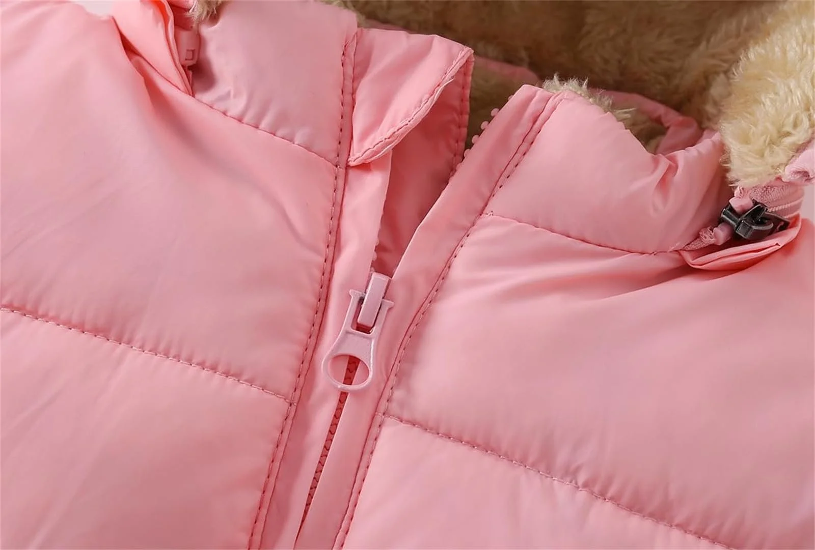 Детское зимнее пальто съемный для девочек утепляющий флисовый жилет как уличная куртка, фото №6