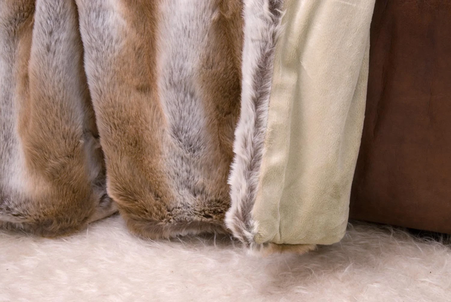 Покривало Штучне хутро Wohnen & Accessoires GmbH & Co. KG Fox Fawn Brown/Grey 260 x 300 см, фото №5