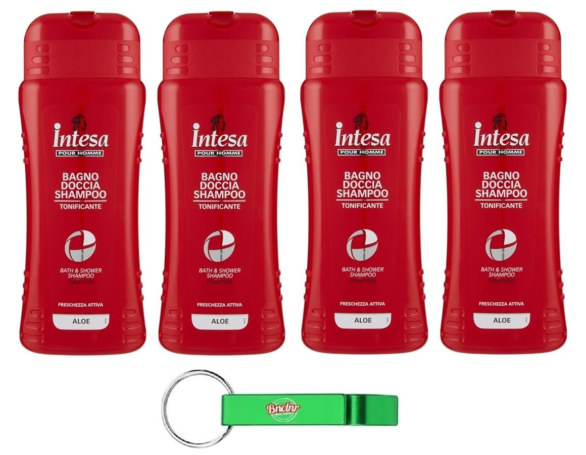Гель-шампунь для душу Intesa Pour Homme Aloe Тонізуючий Активна свіжість 4 x 500 мл, фото №1