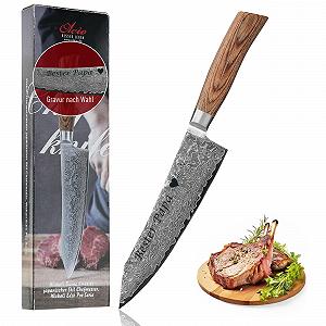 Ніж Wakoli Kiritsuke Шеф-кухар Pro Premium, лезо 20 см, 67 шарів дамаської сталі, руків'я з дерева Pakka - Фото 1