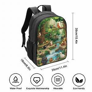 Ранець DPEOANEBN Jungle Animals для хлопчиків, дівчаток та підлітків, водонепроникний, для школи, для жінок та чоловіків, для ноутбука, рюкзак 40x28x16 см synthetic.ua - Фото 1