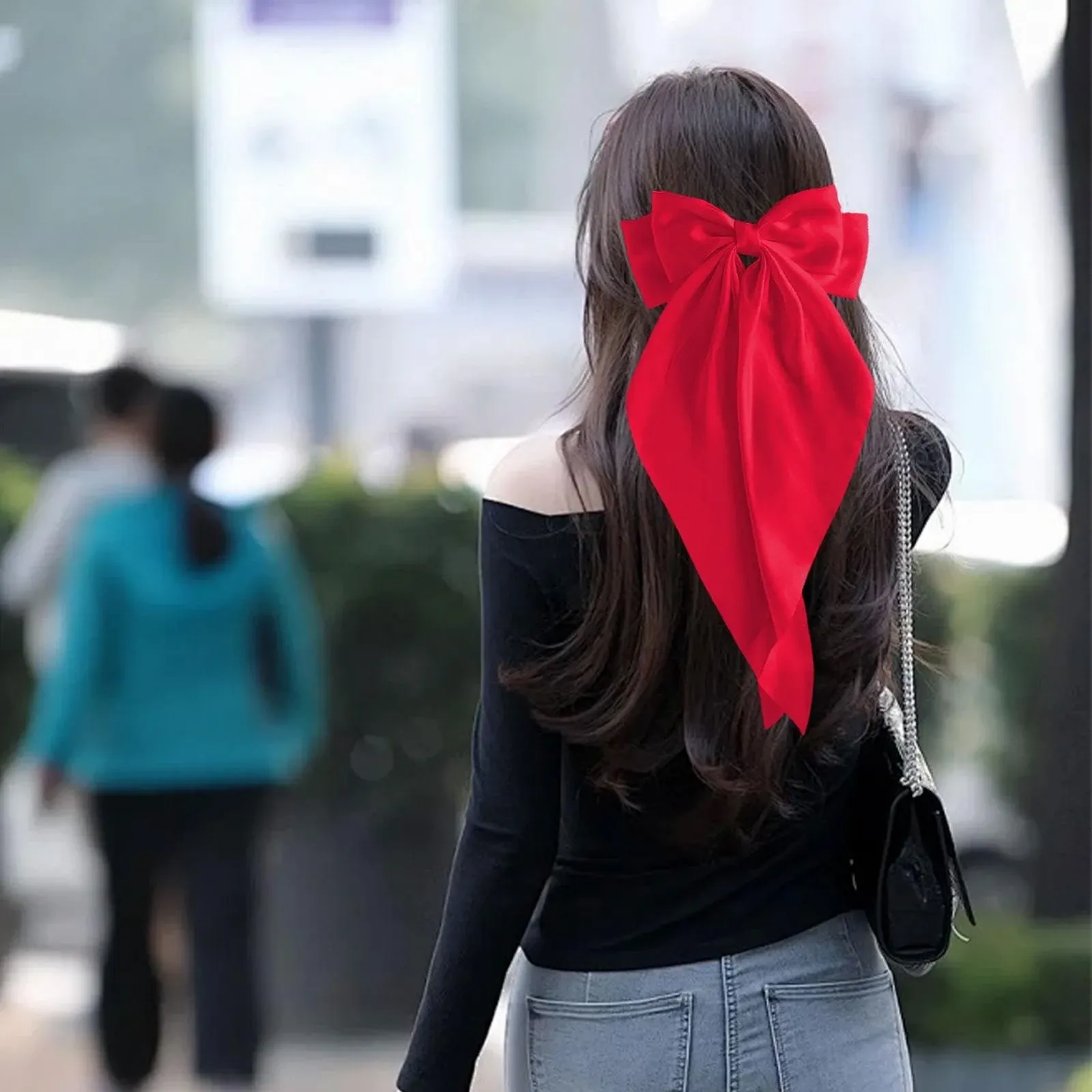 Кліпса-краб для волосся з бантом - атласна, фото №3 Кліпса-краб для волосся з бантом - атласна, фото №3