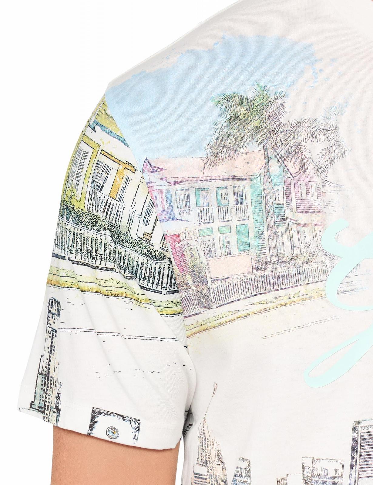 Мужская футболка Guess - Eco Riviera Postcard Tee - Salt White Multi - L, фото №3