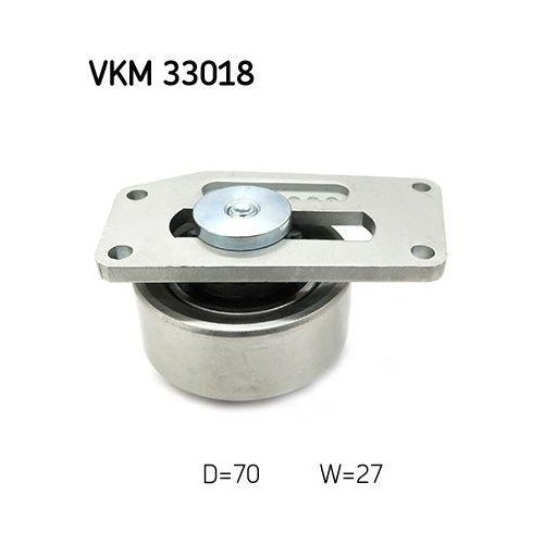 Натягувач ременя, поліклиновий ремінь SKF VKM 33018 CITROËN PEUGEOT лівий середній, фото №2