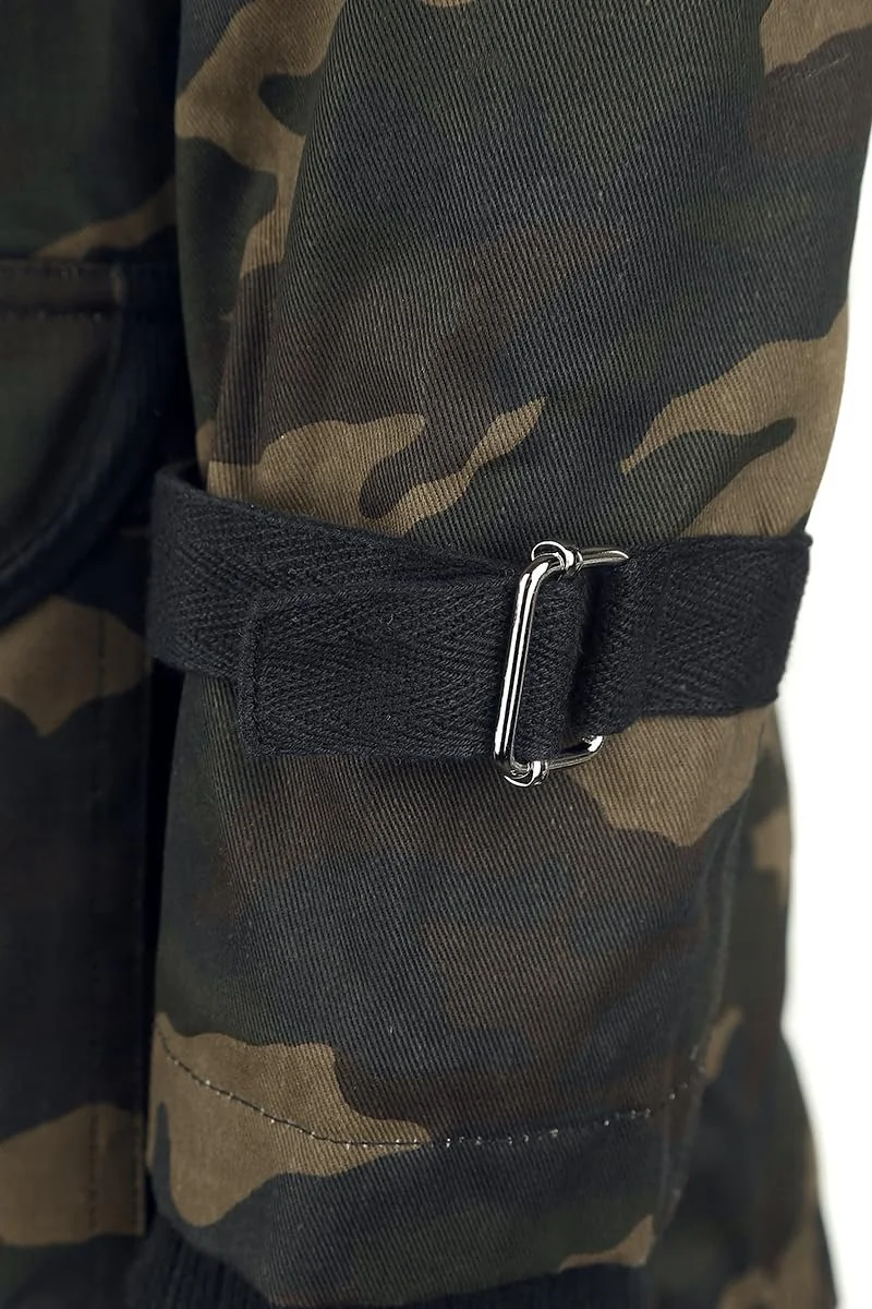 Зимнее пальто Gothicana by EMP Камуфляж с меховым капюшоном, фото №5