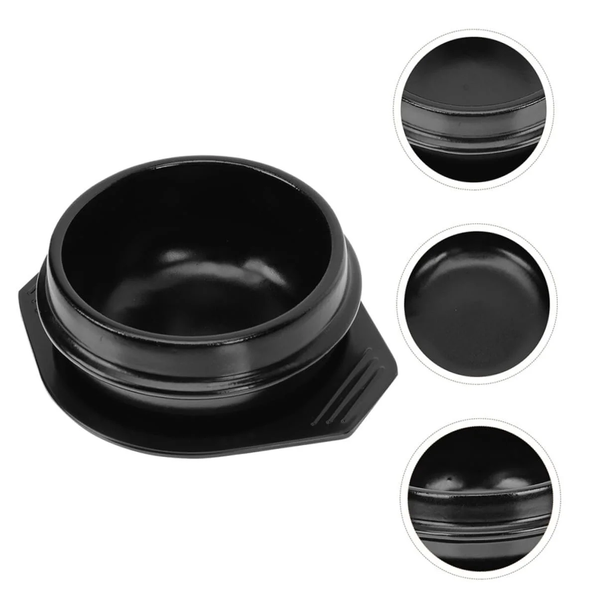 Кастрюля для бибимбапа керамическая жаростойкая с нескользящей изоляционной подставкой ручки, фото №4