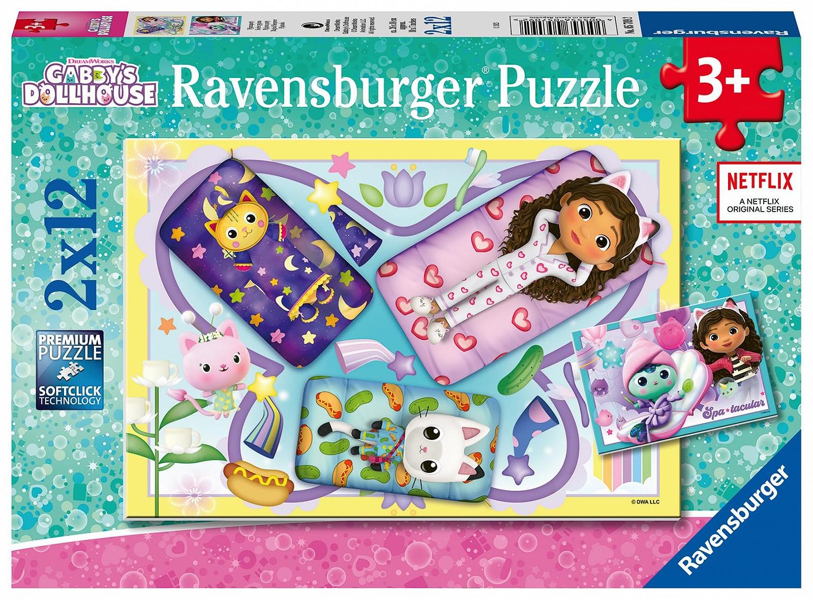 Пазл Ravensburger Gabby's Dollhouse Pyjama Party 2 x 12 элементов 26 x 18 см 3+ лет, фото №1