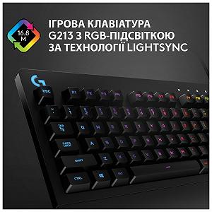 Клавіатура Logitech G213 Prodigy Ukr USB Black (920-010740) synthetic.ua - Фото 1