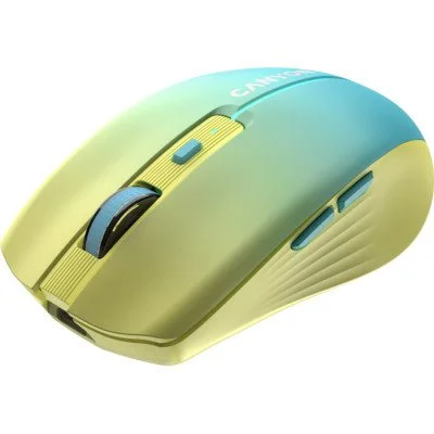 Мышка Canyon MW-44 LED Rechargeable Wireless/Bluetooth Yellow Blue (CNS-CMSW44UA), фото №2 Мышка Canyon MW-44 LED Rechargeable Wireless/Bluetooth Yellow Blue (CNS-CMSW44UA), фото №2