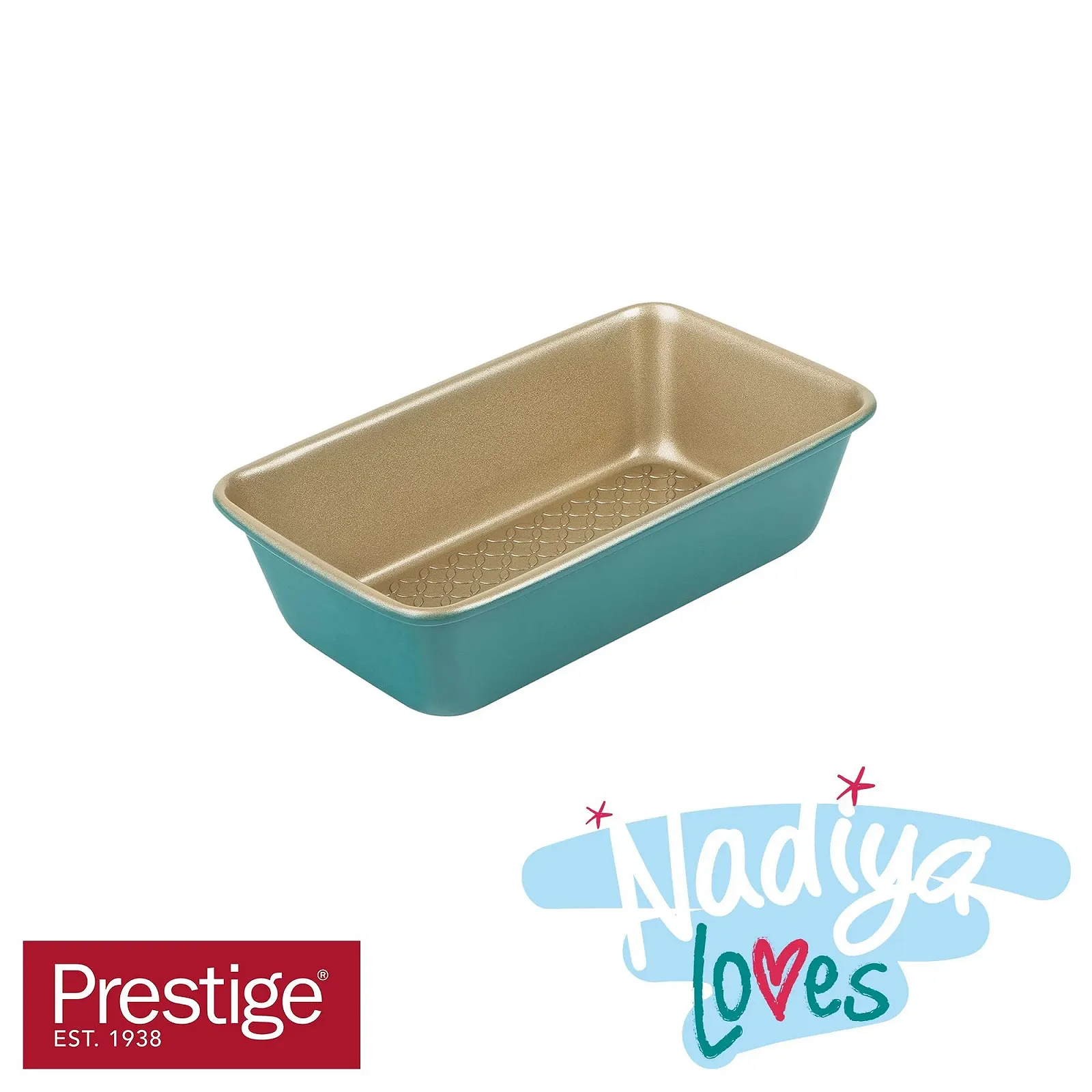 Форма для хлеба Prestige x Nadiya 9" x 5" антипригарная стальная бирюзово-золотистая 9", фото №10
