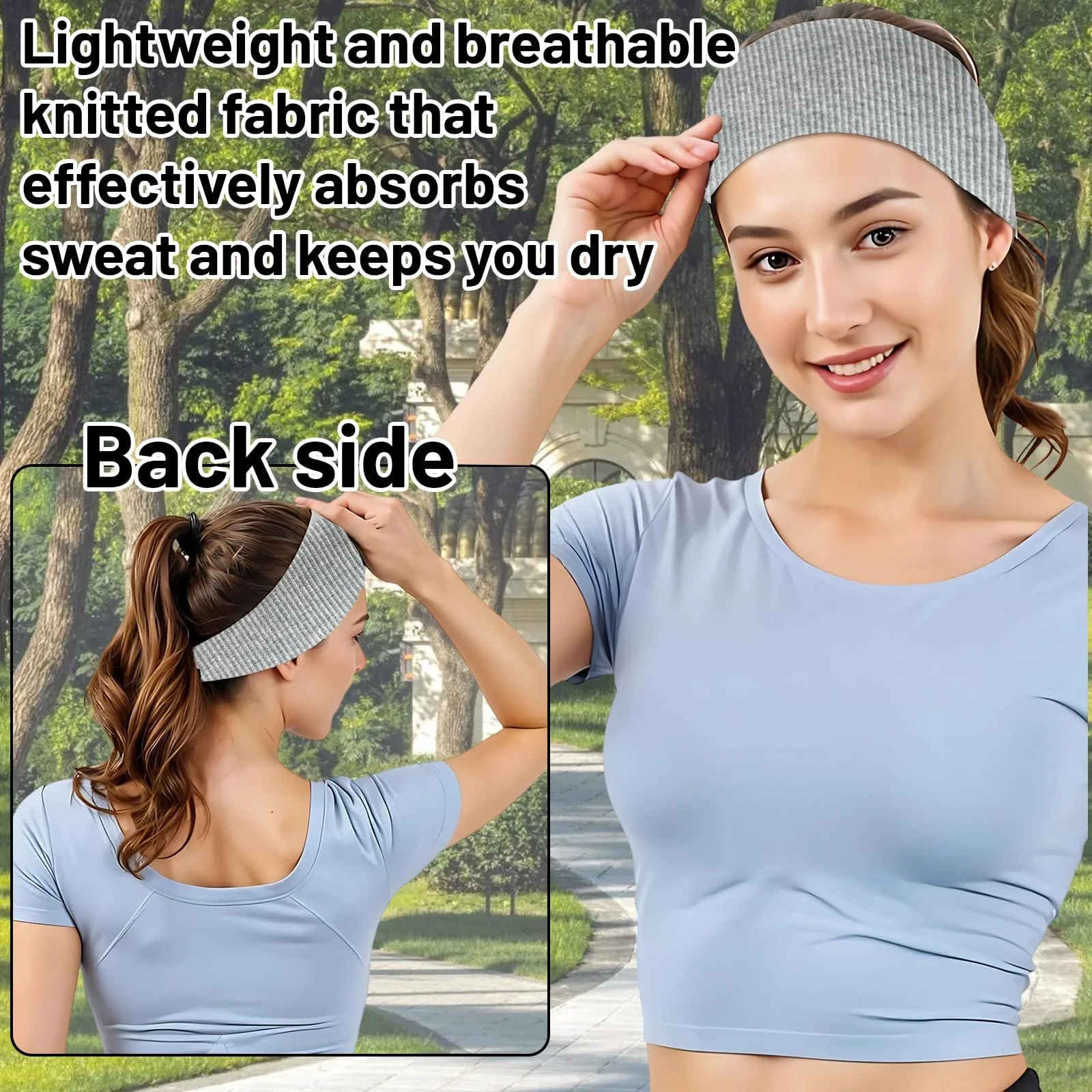 Пожилая Женская Повязка на Голову Хлопковая Нескользящая Эластичная Спортивная, фото №3