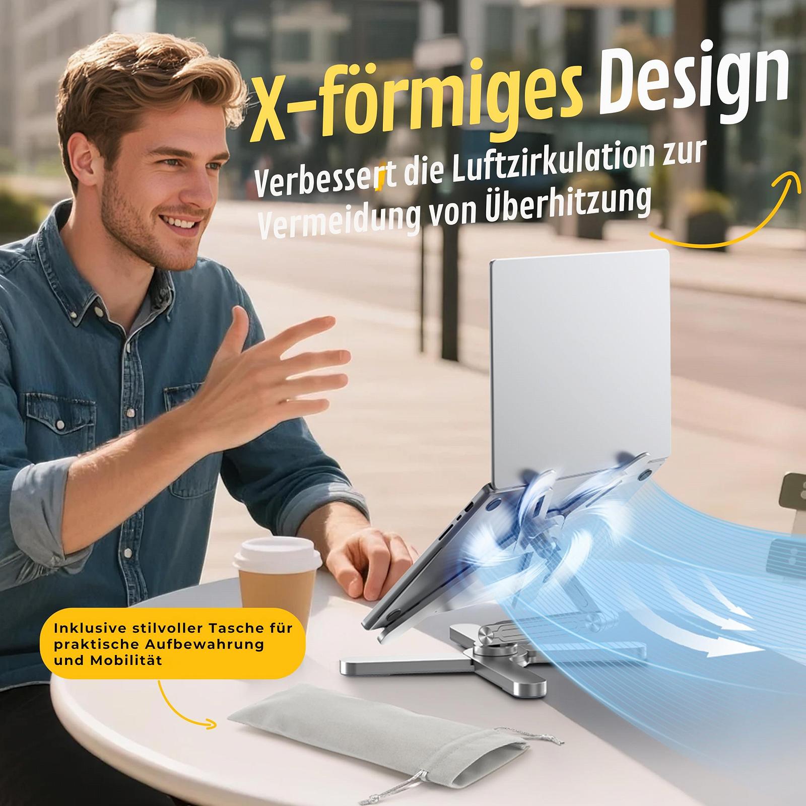 Подставка для ноутбука FoldWise X, алюминиевая, вращающаяся на 360

градусов, складная, регулируется по высоте и углу, прочная, портативная, для ноутбуков 11-18 дюймов, фото №8