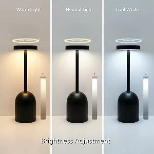 Настільна лампа LED Бездротова USB-C Акумуляторна 5200 мАг Сенсорна Металева 3 кольори світла synthetic.ua - Фото 1