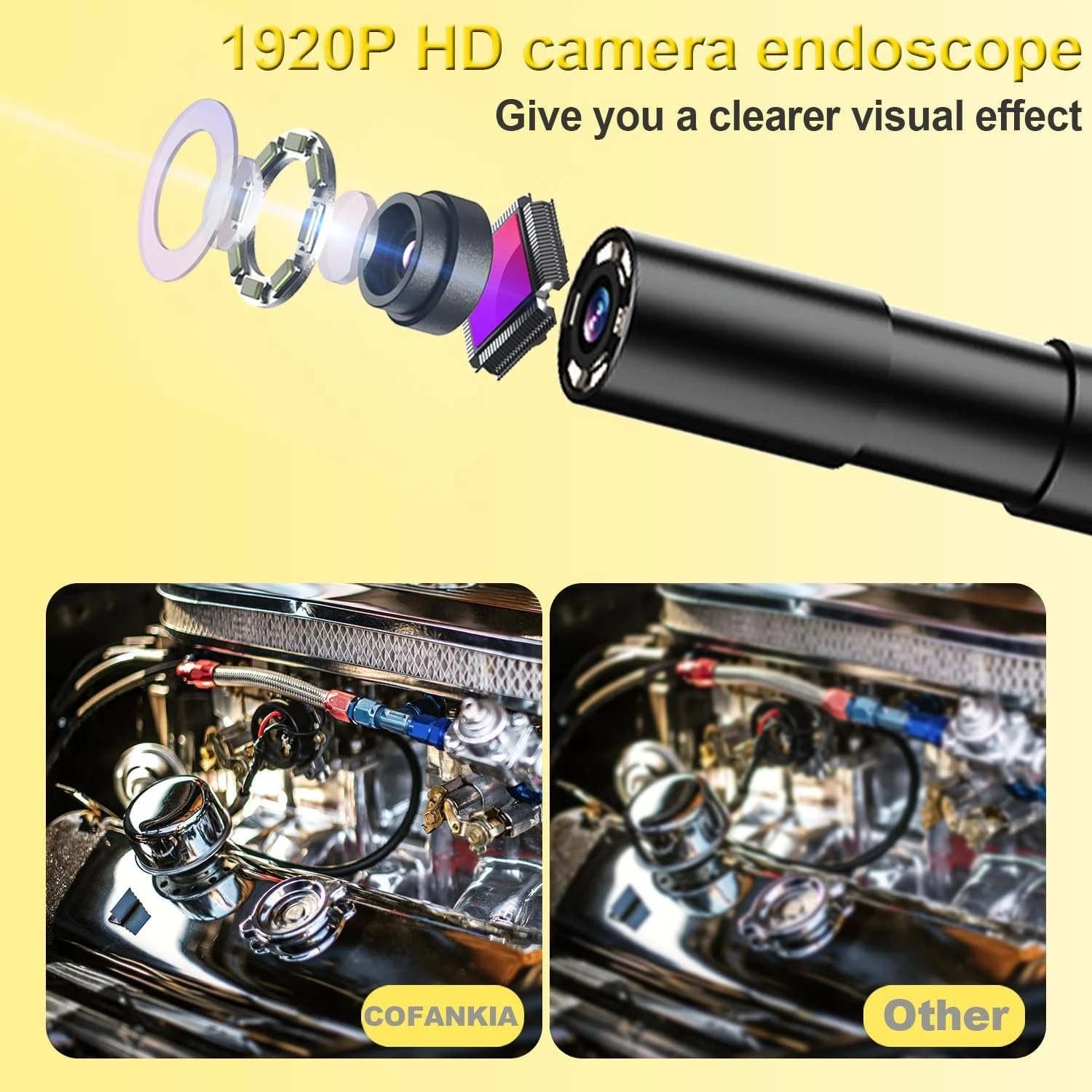 Ендоскоп ‎COFANKIA Inskam 113-M / 4.3" / 5м / Вологозахист IP67 / 2600 mAh / Оранжевий, фото №4