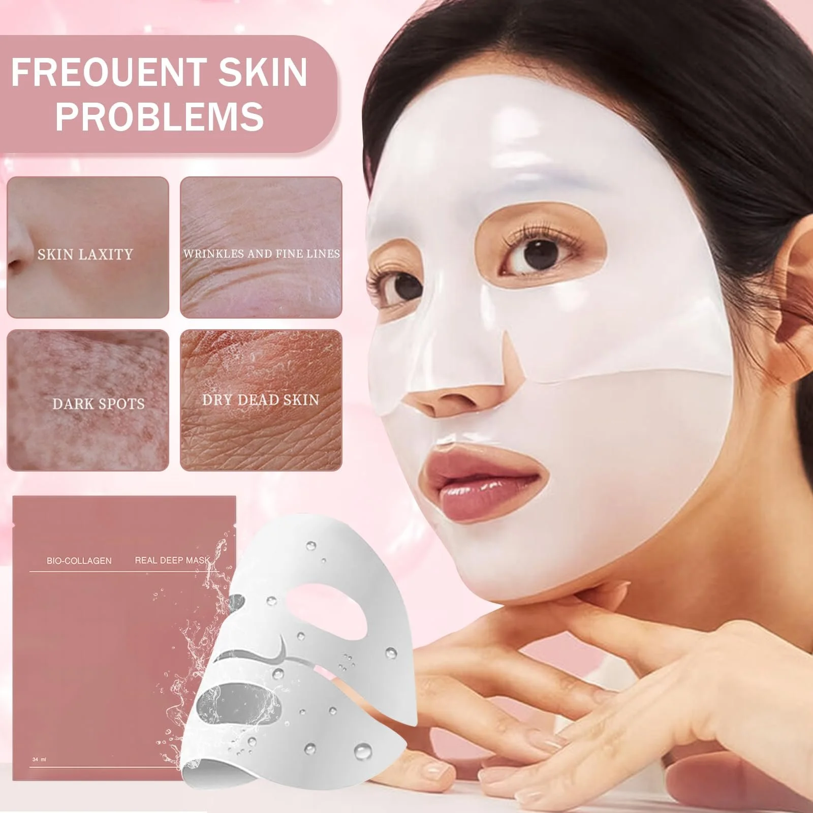 Набір з 10 органічних колагенових масок глибокого зволоження, фото №5