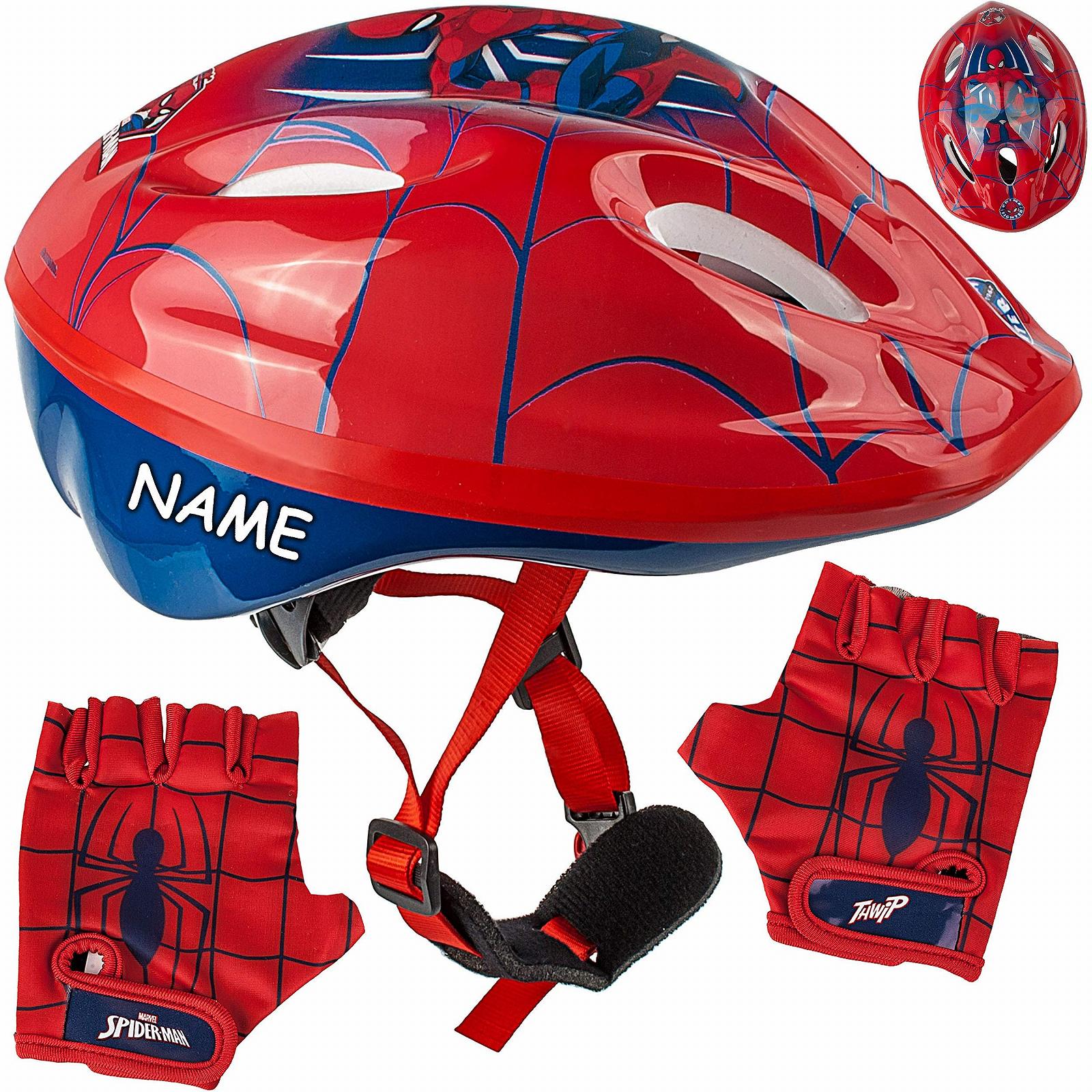 Детский Шлем Spyderman Размер 52-56 + Велосипедные Перчатки, фото №3