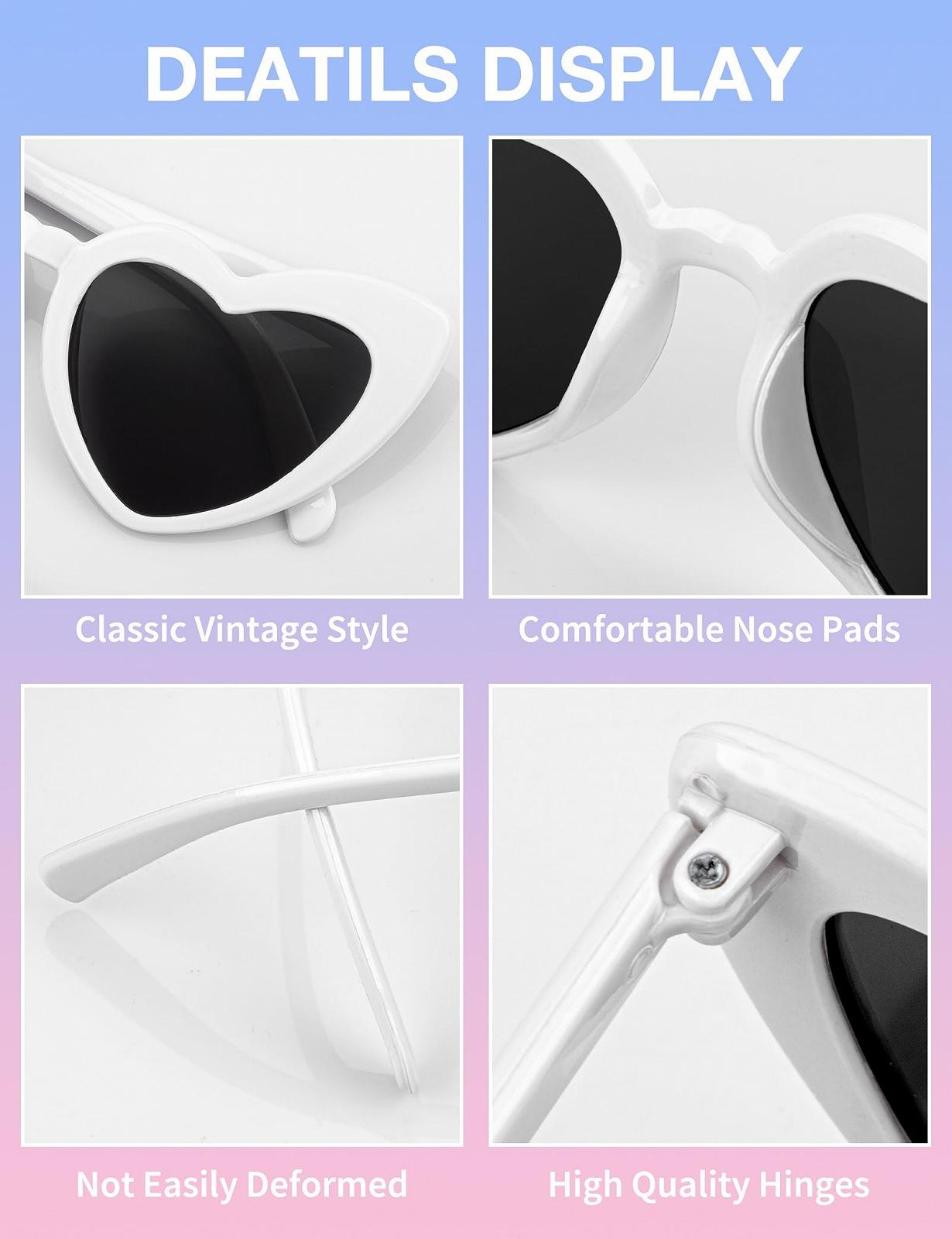 Солнцезащитные очки Сердце Kiiwah, 4 шт, Белый, фото №4