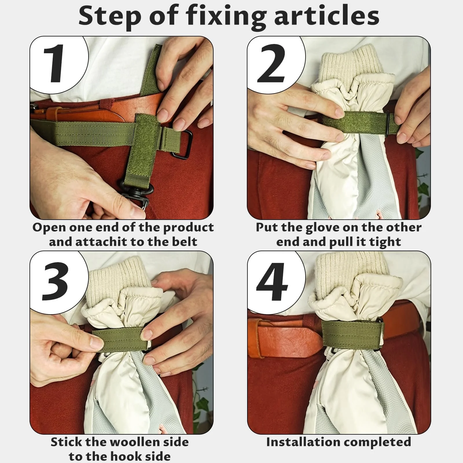 Кліпса для рукавичок MultiValue, Набір 3 шт, регульована, нейлон, багатофункціональна тасьма, підвісна пряжка для походів, кемпінгу, аксесуари для рукавичок, фото №4