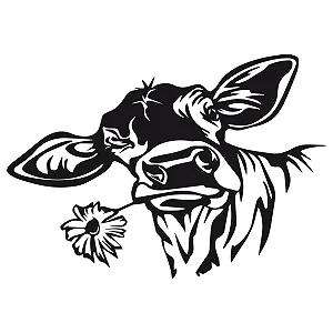 Наклейка на стіну GRAZDesign Happy Cow Head 60 x 57 см Чорна synthetic.ua - Фото 1