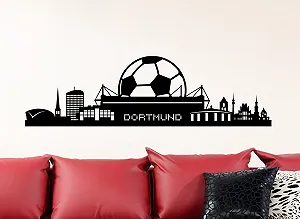 Наклейка на стіну Скайлайн Дортмунда W3291 100 x 29 см Чорна synthetic.ua - Фото 1