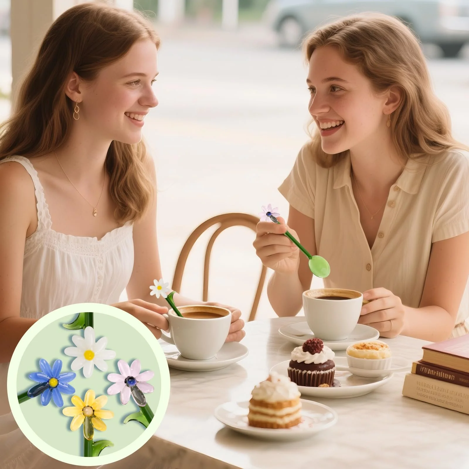 Ложка скляна Квітка 15 см, прозора, кольорова, з довгою ручкою для змішування кави, для коктейлів, для дому, бару та вечірок, набір 4 шт, фото №6 Ложка скляна Квітка 15 см, прозора, кольорова, з довгою ручкою для змішування кави, для коктейлів, для дому, бару та вечірок, набір 4 шт, фото №6