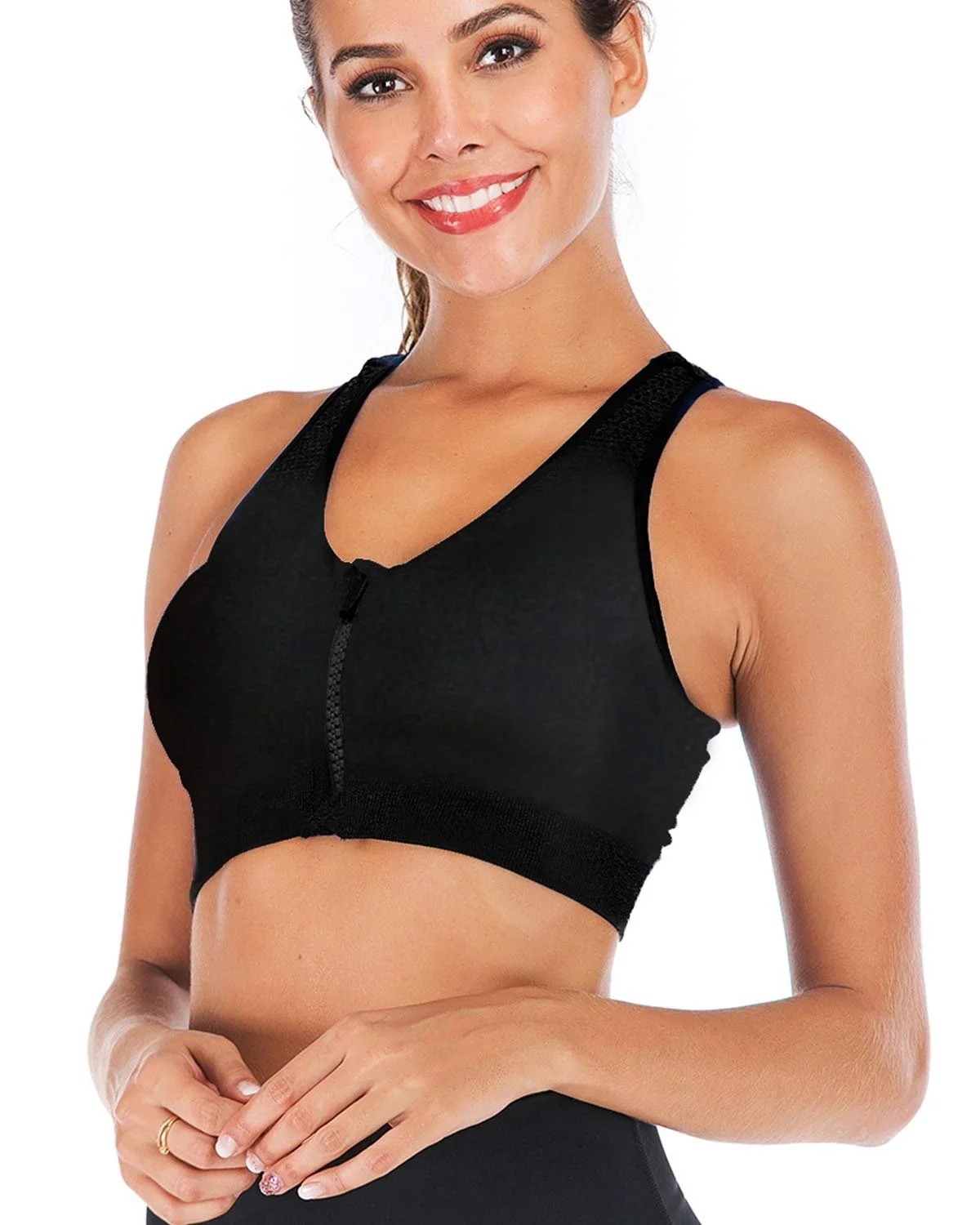 Спортивный бюстгальтер Zip Front Post Surgery Racerback Padded, фото №1