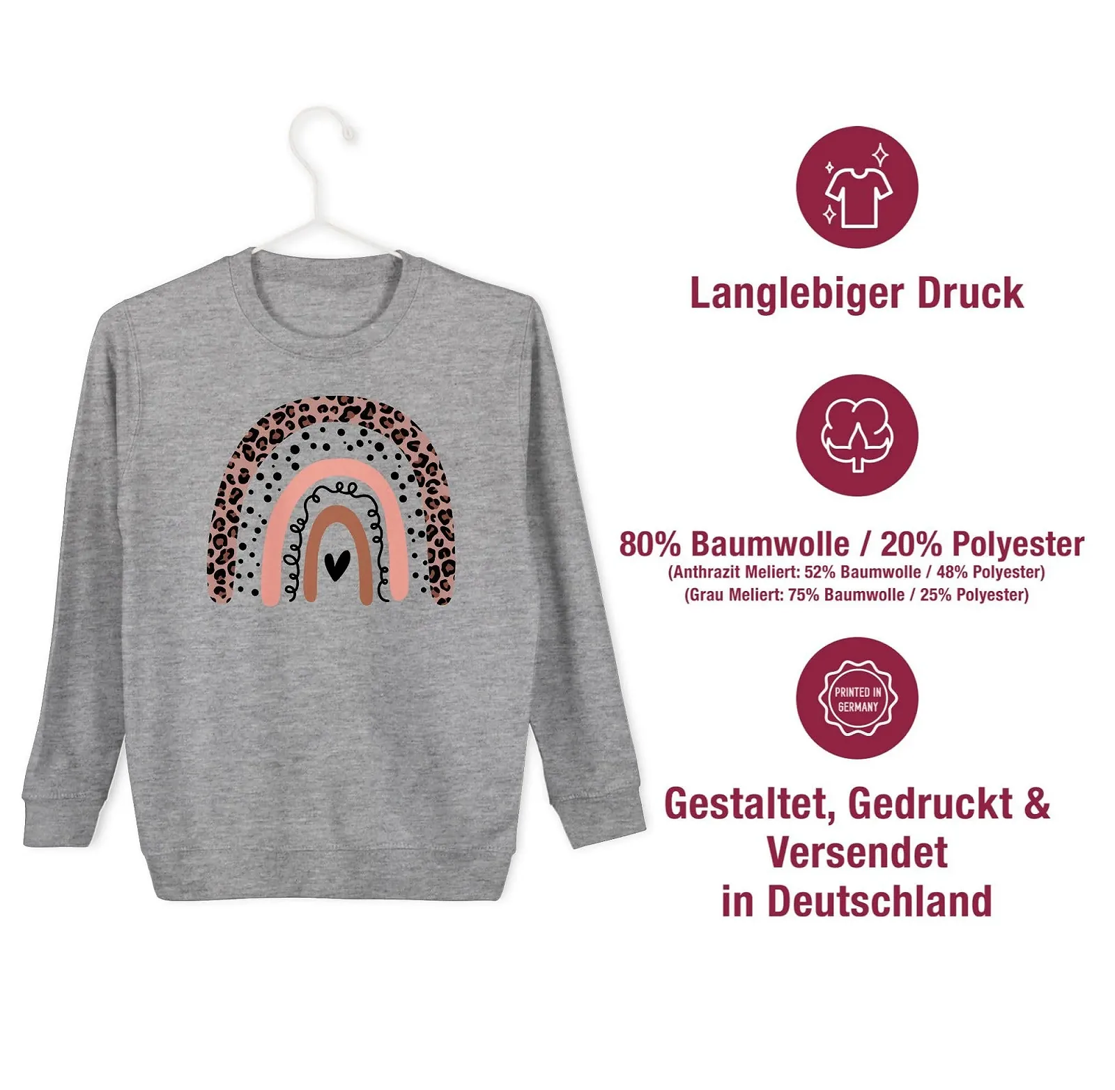 Детский свитшот Shirtracer Богемная Одежда - Богемная радуга - Леопард, фото №4