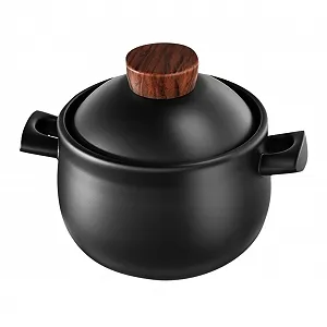 Горшок для тушения керамический 1,8 л антипригарный с крышкой многофункциональный - Фото 1