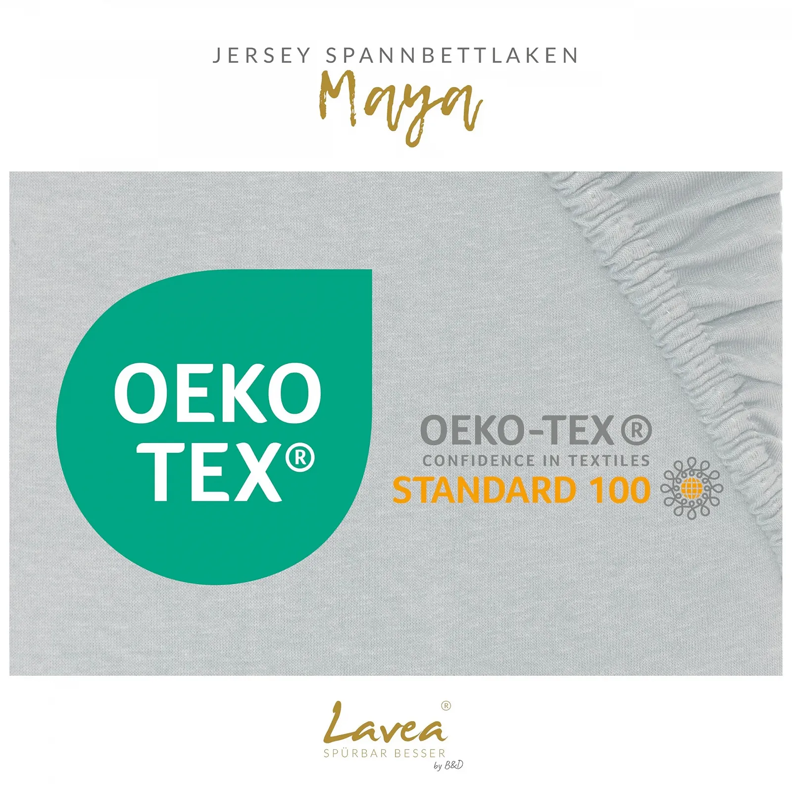 Простыня на резинке Lavea Jersey Maya 100% хлопок 120 x 200 см кремовый натуральный белый, фото №6