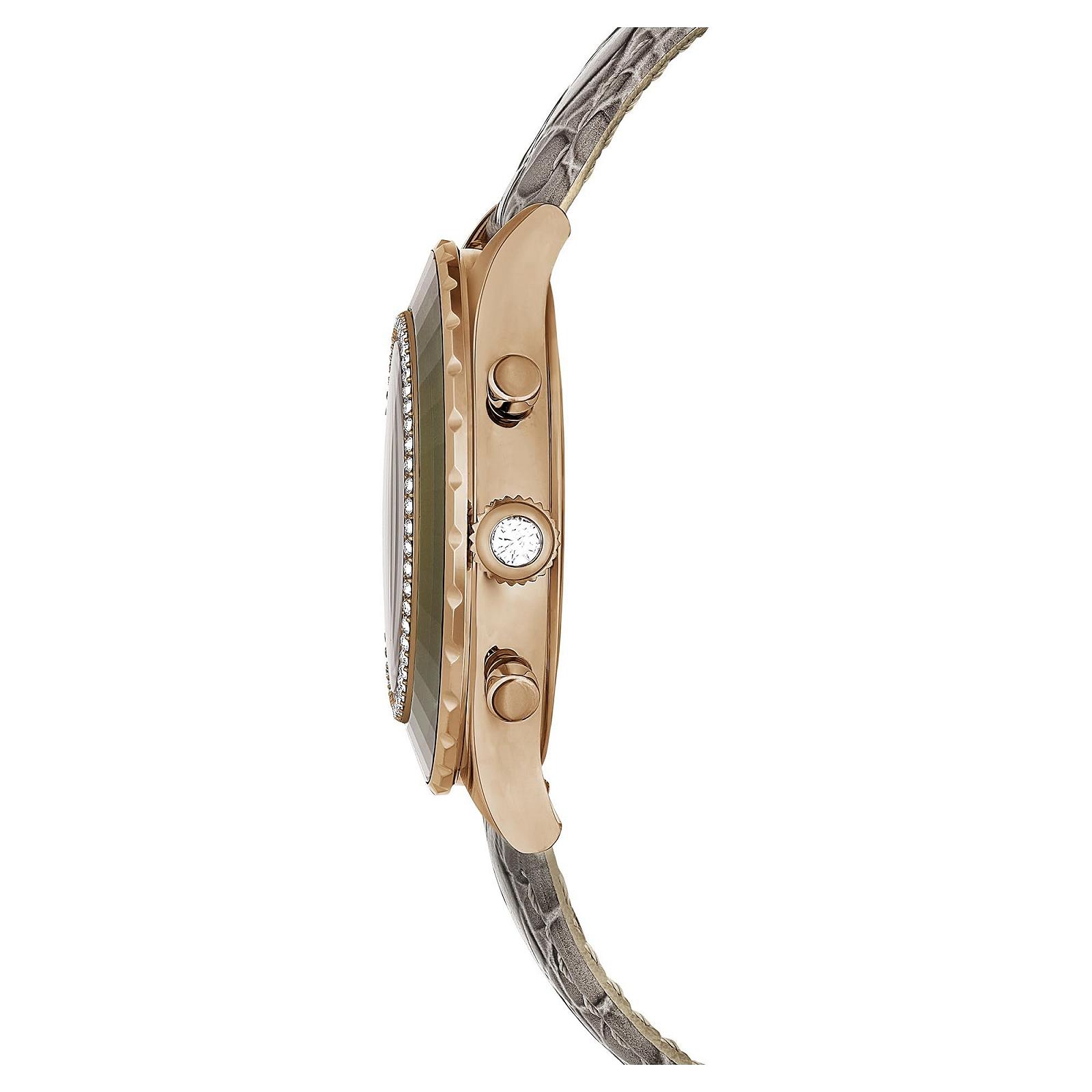 Часы Swarovski Octea Chrono Kollektion Хронограф Swiss Made с розово-золотым покрытием и кожаным ремешком, фото №5 Часы Swarovski Octea Chrono Kollektion Хронограф Swiss Made с розово-золотым покрытием и кожаным ремешком, фото №5
