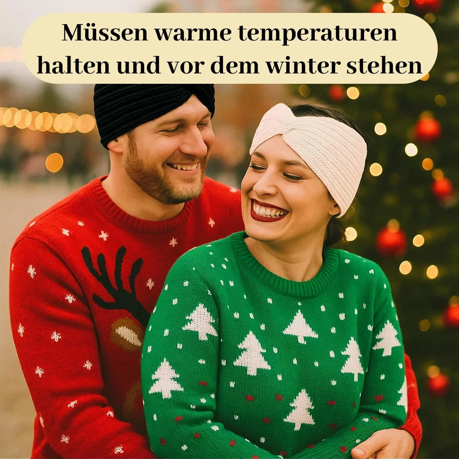 Зимова пов'язка на голову Чорно-білий, фото №7