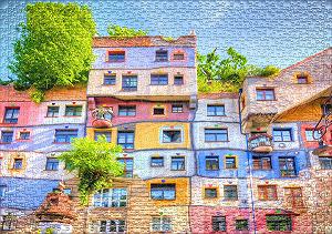 Пазл Ulmer Puzzleschmiede Classic Hundertwasser House 1000 элементов Разноцветный synthetic.ua - Фото 1