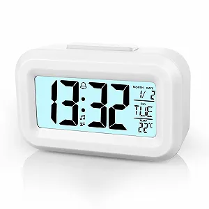 Цифровой Будильник Vicloon LCD Дисплей, Белый - Фото 1
