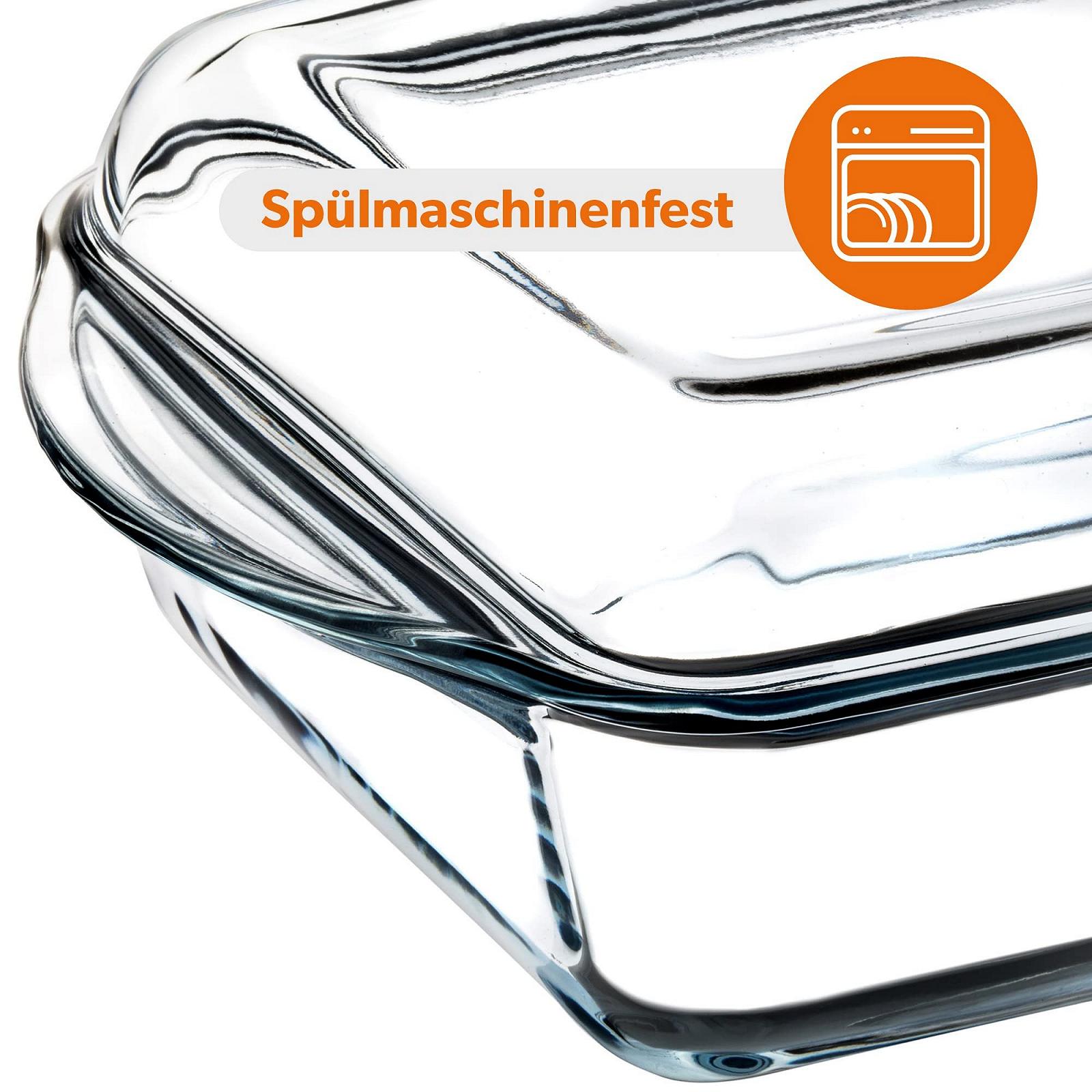 Форма для запікання KADAX з термостійкого скла з кришкою та ручками Прозора, фото №9