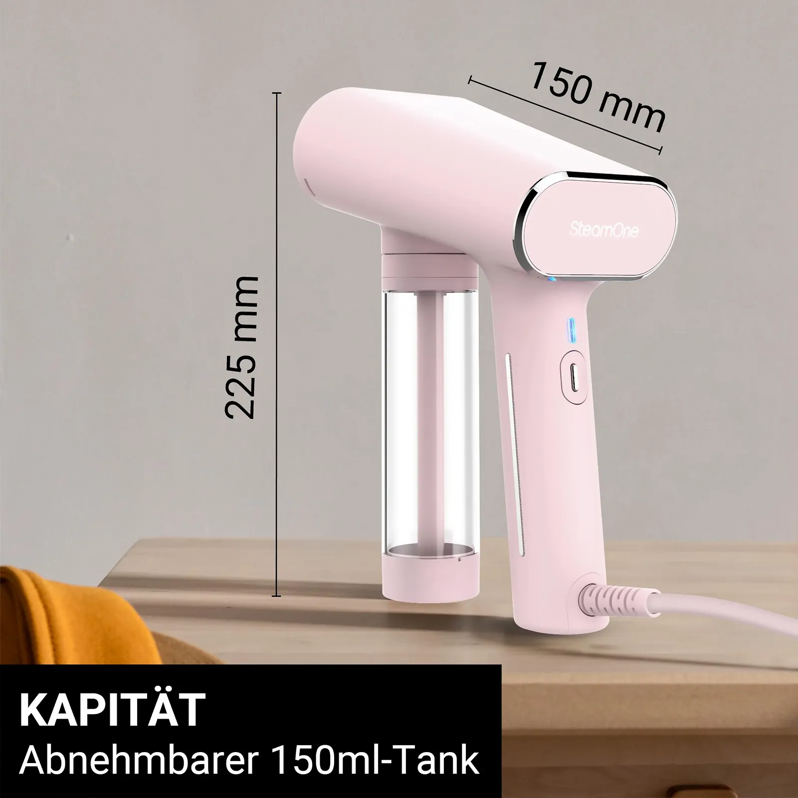 Вертикальный отпариватель STEAMONE EUNS150P 2000W 150ml 3 м Karl Pink, фото №4