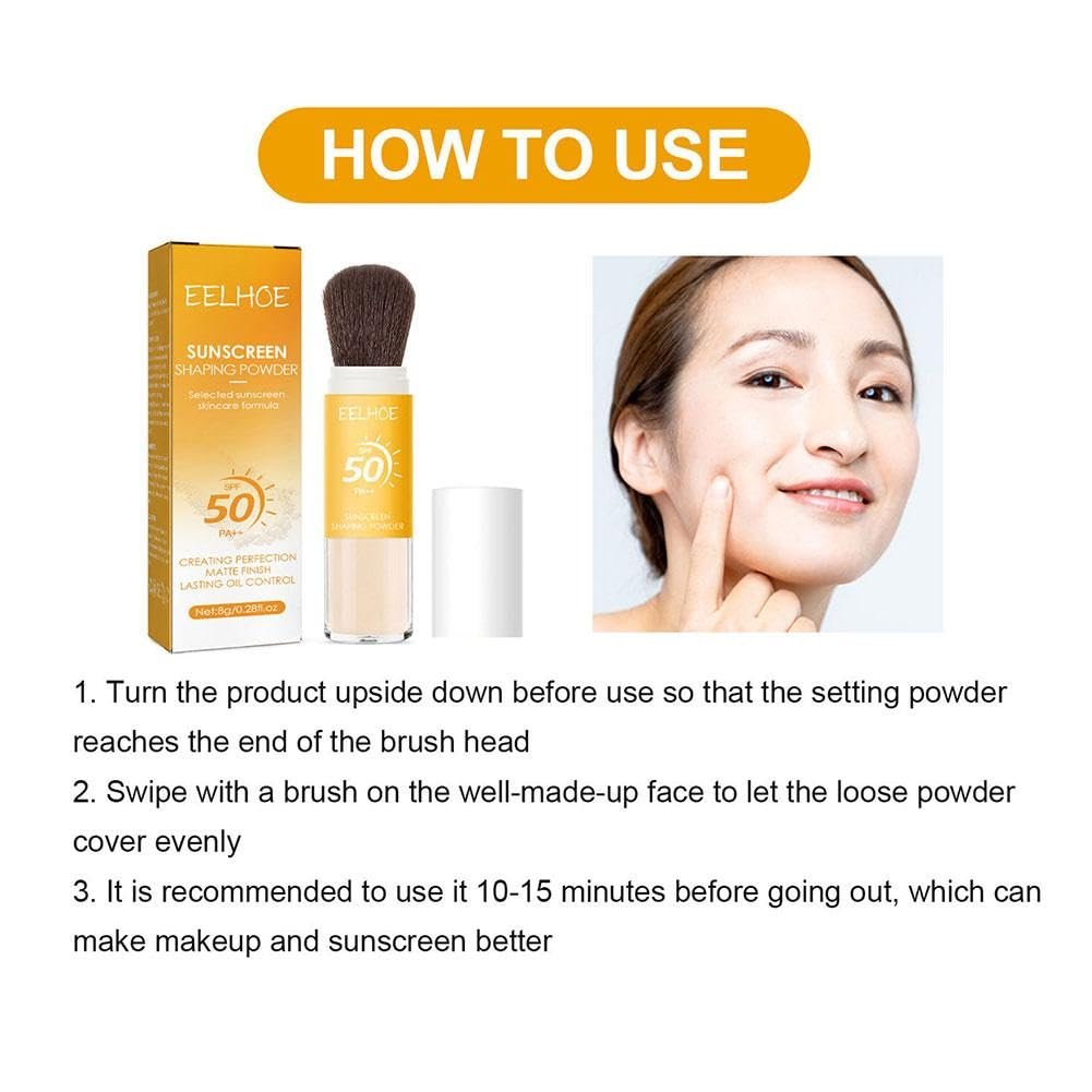 Пудра Мінеральна сонцезахисна фіксуюча SPF 50, напівпрозора мінеральна пудра-кисть, фото №4