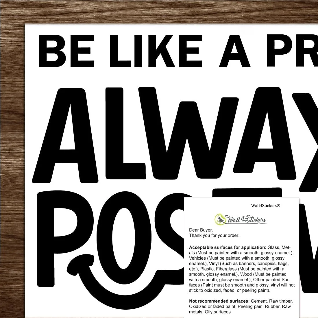 Наклейка на стену Be Like a Proton Always Positive Виниловая Черная, фото №6