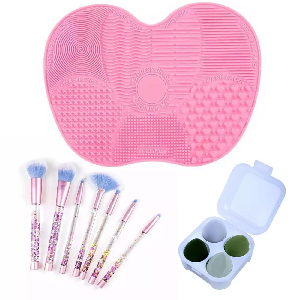 Силіконовий килимок XL Beauty-Box Для очищення пензлів 7 штук, фото №1