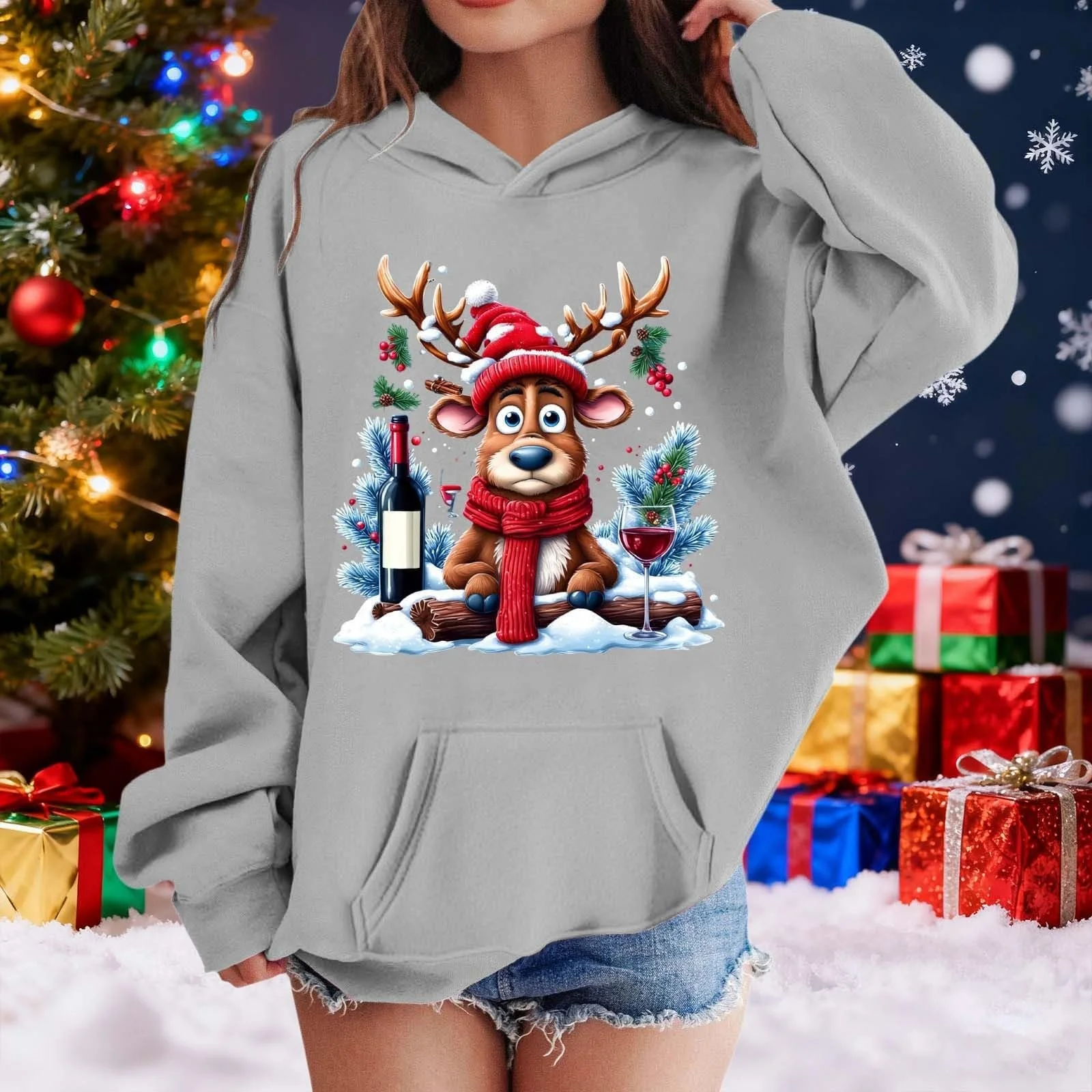 Різдвяний світшот для дівчат Толстовка з принтом, фото №4