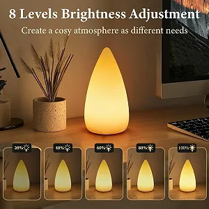 Настільна лампа SCNNC LED Акумуляторна 16 кольорів RGB IP65 USB-C Біла 12 см synthetic.ua - Фото 1