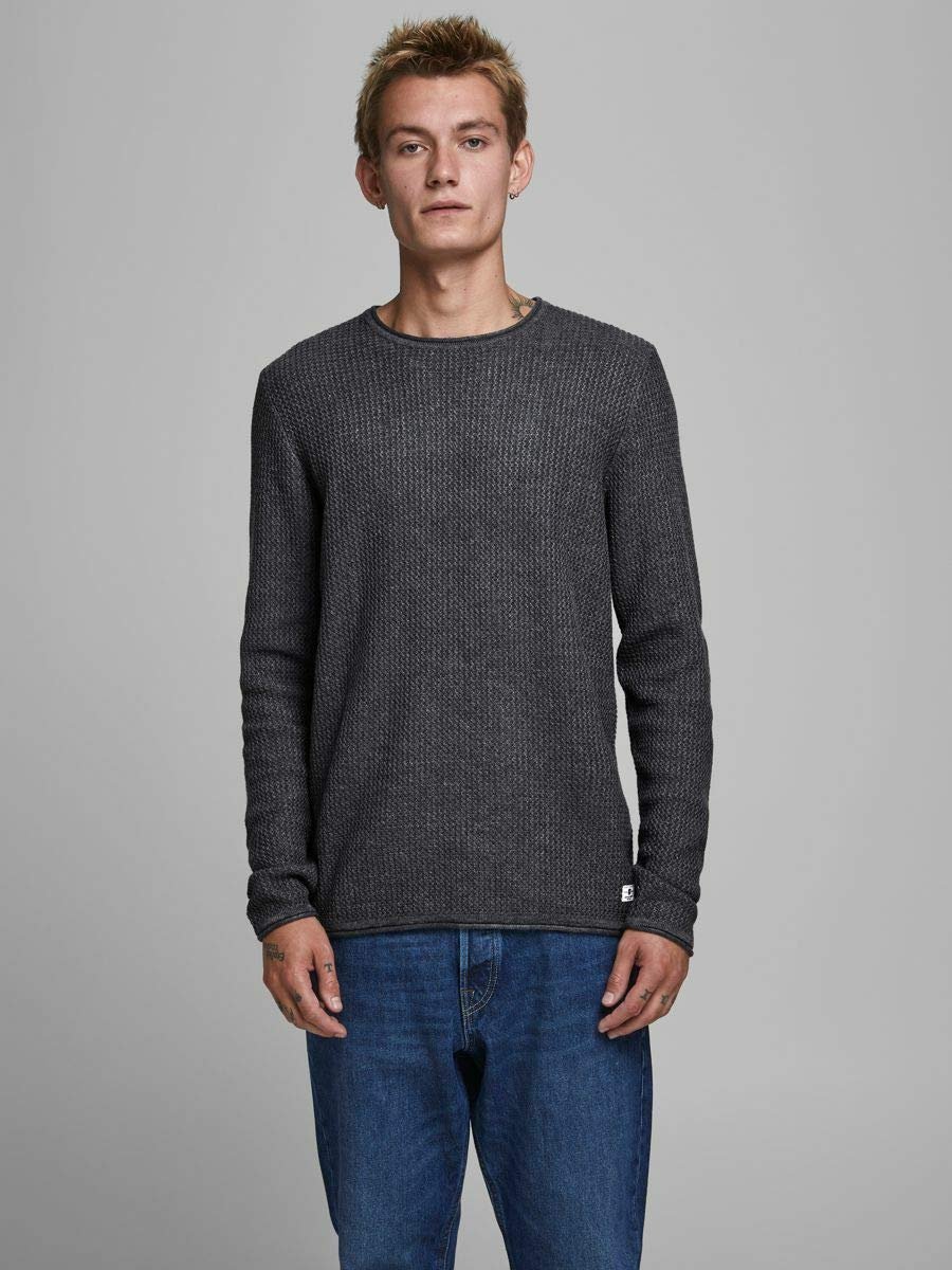 Мужской вязаный джемпер JACK & JONES Однотонный вязаный джемпер, фото №3