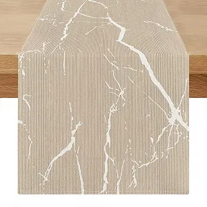Ранер для столу Modern Marble 40 x 180 см бежевий крем золото - Фото 1