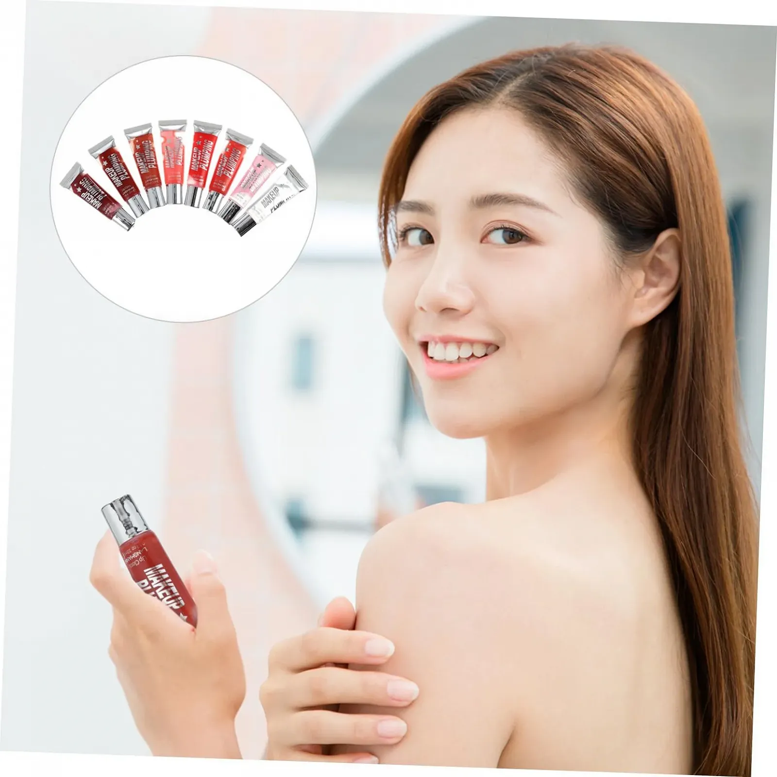 Блеск для губ DOITOOL Набор из 8 желейных помад с жемчужным блеском и бриллиантовым сиянием, прозрачный блеск для губ, косметическая помада, фото №4