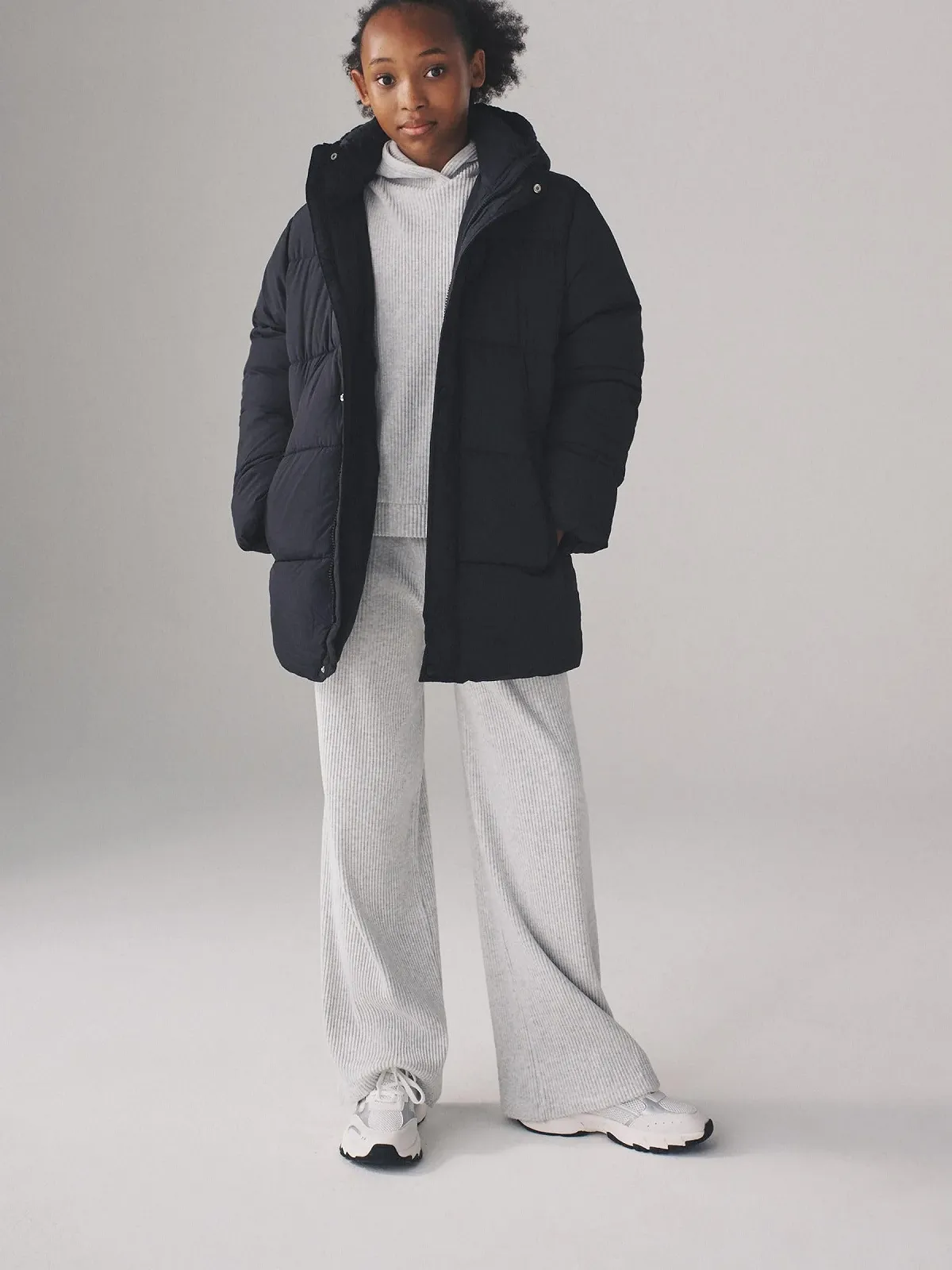 Комплект довгих стьобаних пальт для дівчат THE SET, 2 шт, фото №8