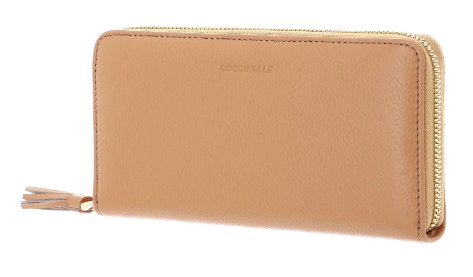 Кошелек кожаный Coccinelle Tassel 19 см, Миндальный, фото №1