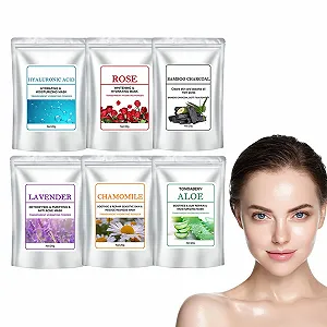 Маска для лица Eazerom желеобразная, 6 шт: клубника, кофе, фисташка, черника, маракуйя, золото, виноград, матча, лимон - Фото 1