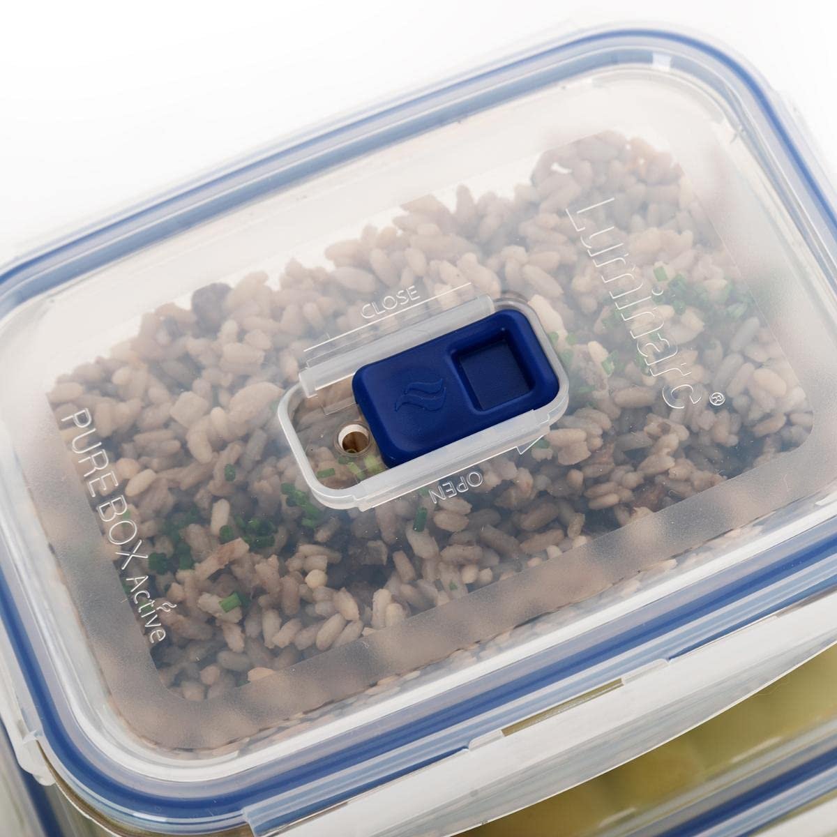Набір герметичних скляних контейнерів Luminarc Pure Box Active 5 шт. з клапаном для мікрохвильової печі Прозорий, фото №5