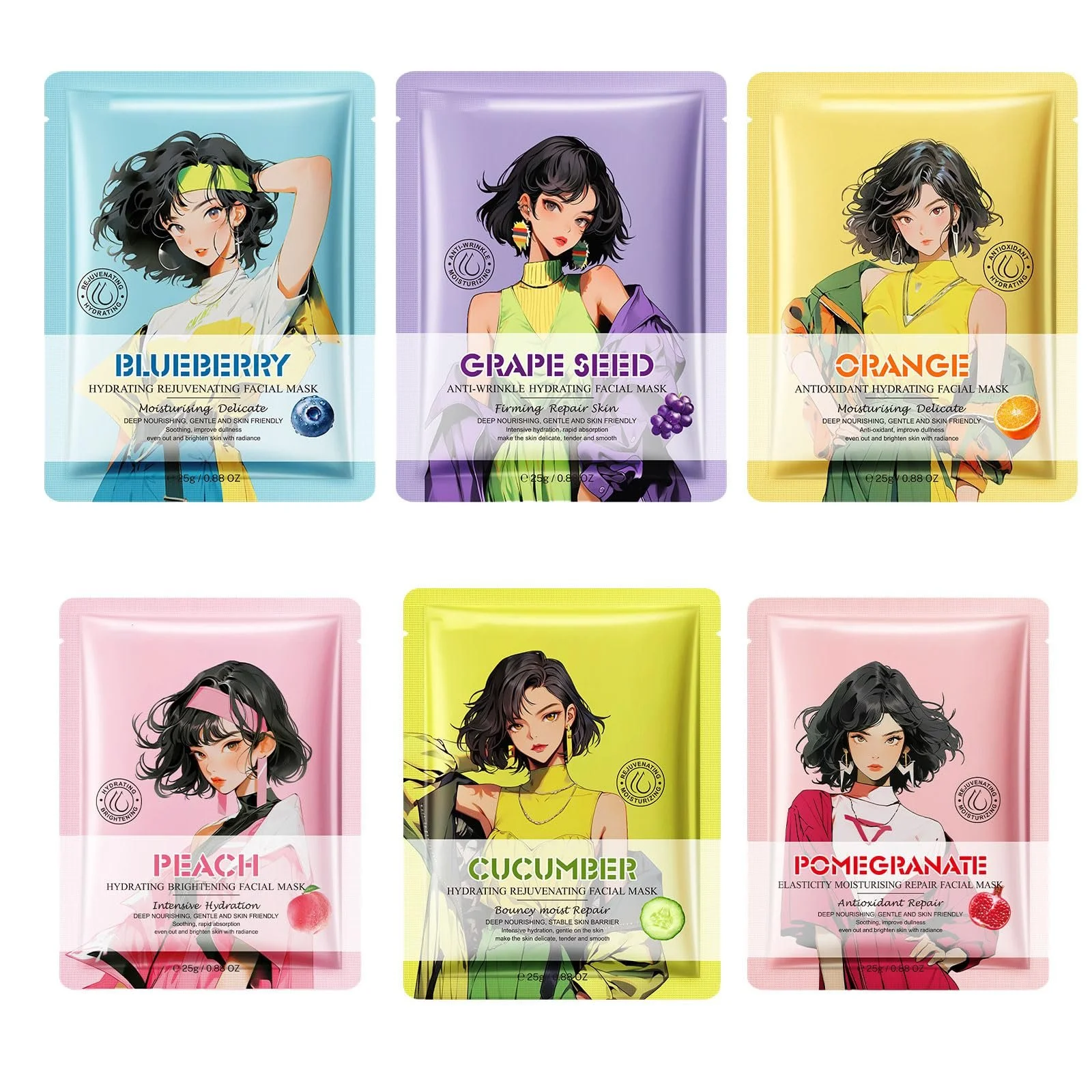 Тканинна Маска Altherona Набір 6 шт Зволожуюча маска для обличчя Заспокійлива, фото №1