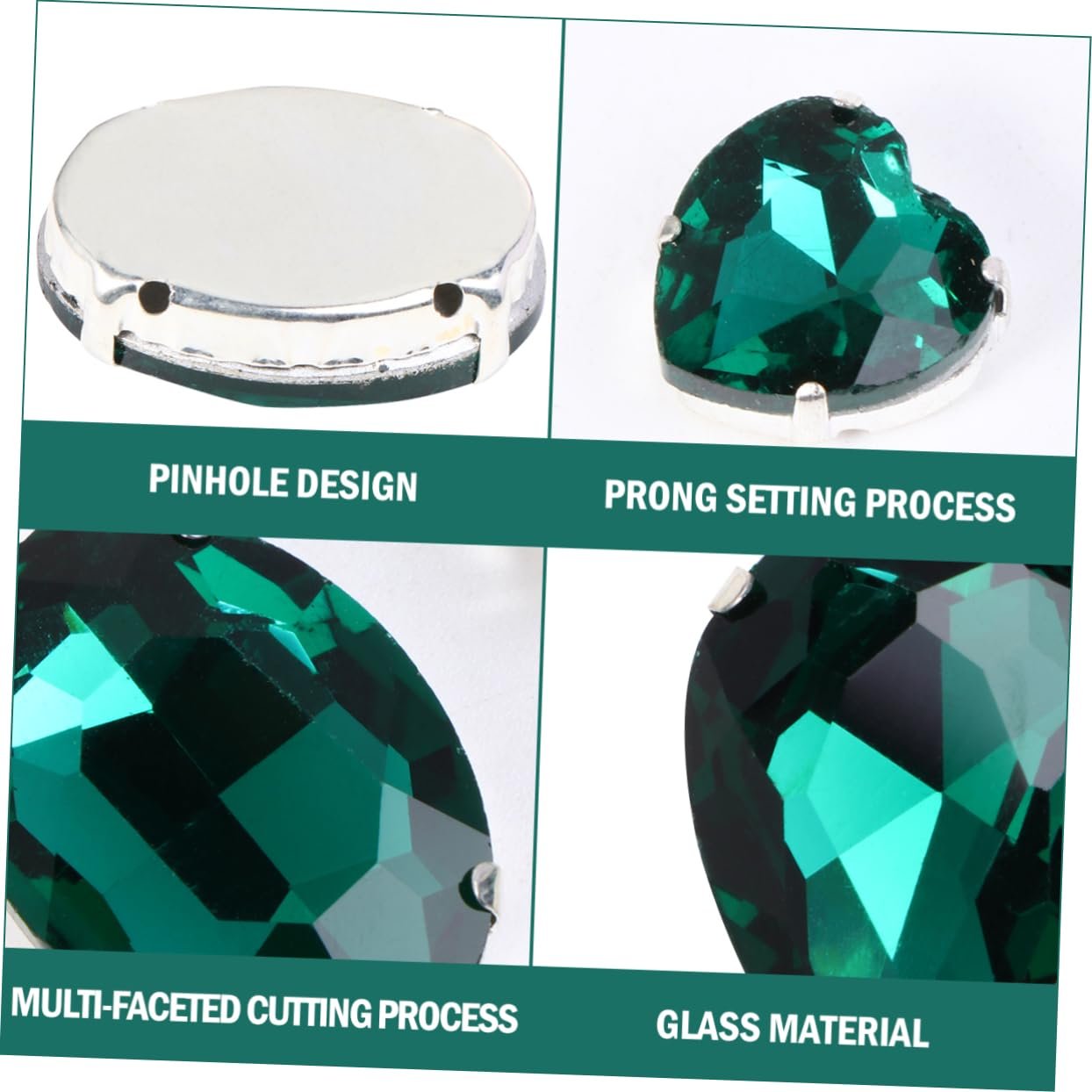 Капли Brand Operitacx 100 шт. Декоративные стразы для одежды, цветочных ваз, драгоценных камней, шитья, украшений, зеленые бриллианты, витраж, пришивные кристаллы, фото №3